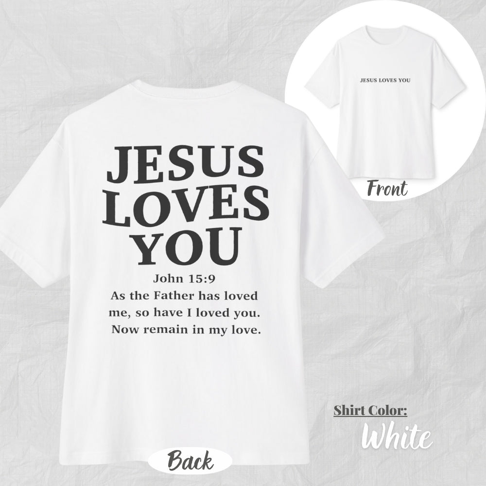 Jesus Loves You Unisex Oversized Boxy Tee - Casual Christian Apparel, Perfect Gift for Church, Easter, Christian Events, Summer Style