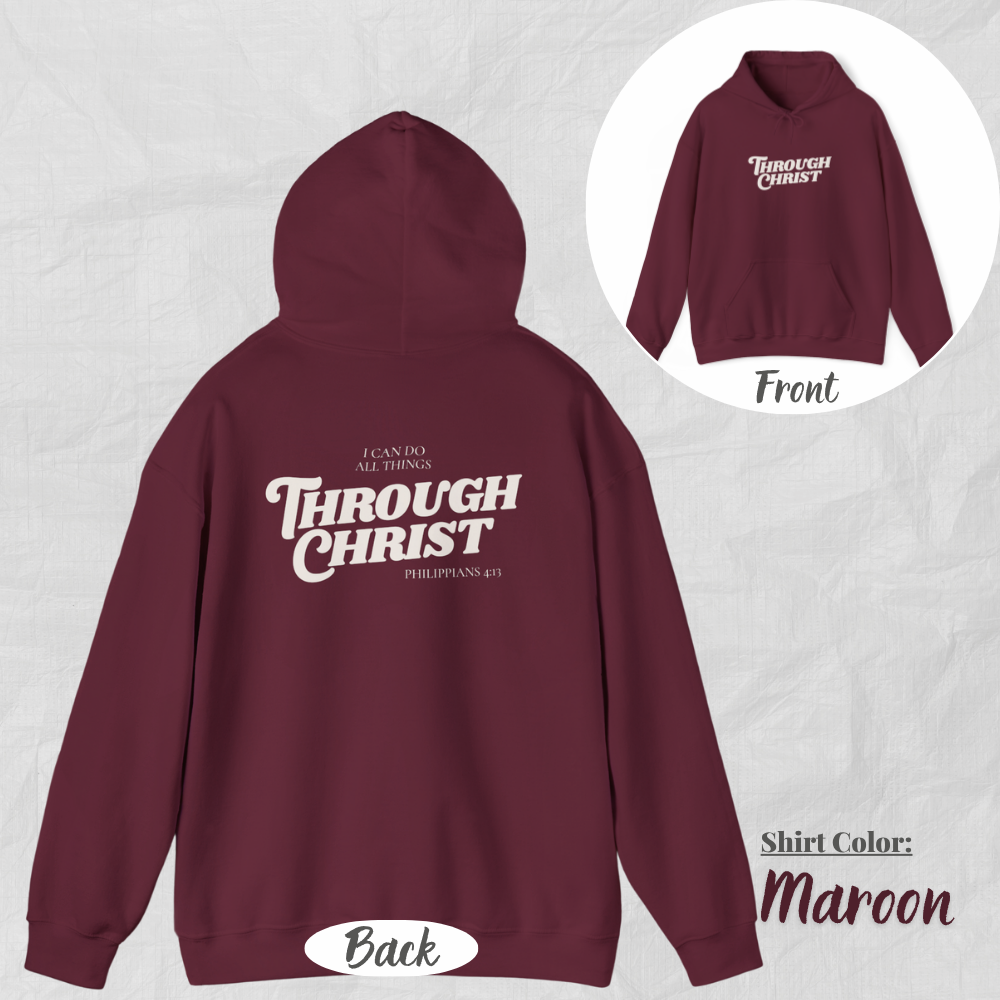 Christian Faith Unisex Hoodie - Philippians 4:13 Inspirational Sweatshirt, Religious Apparel, Bible Verse Clothing, Christian Gift,