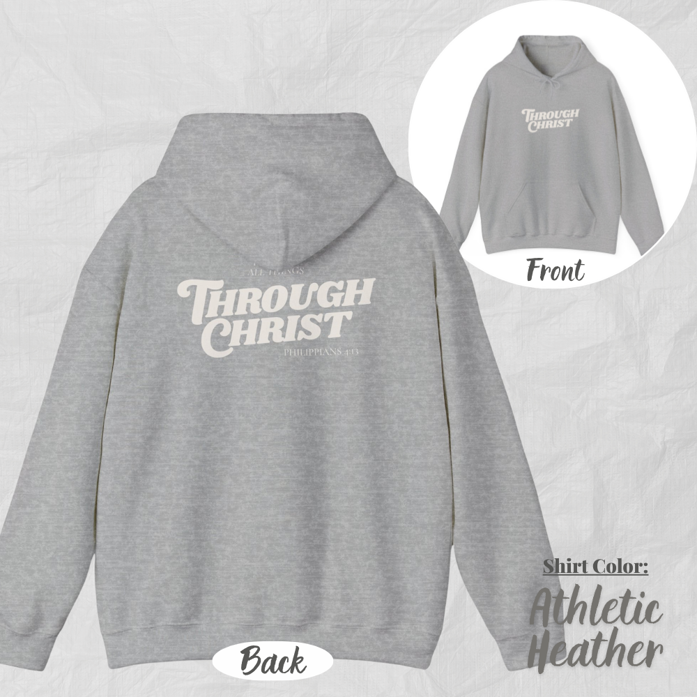 Christian Faith Unisex Hoodie - Philippians 4:13 Inspirational Sweatshirt, Religious Apparel, Bible Verse Clothing, Christian Gift,
