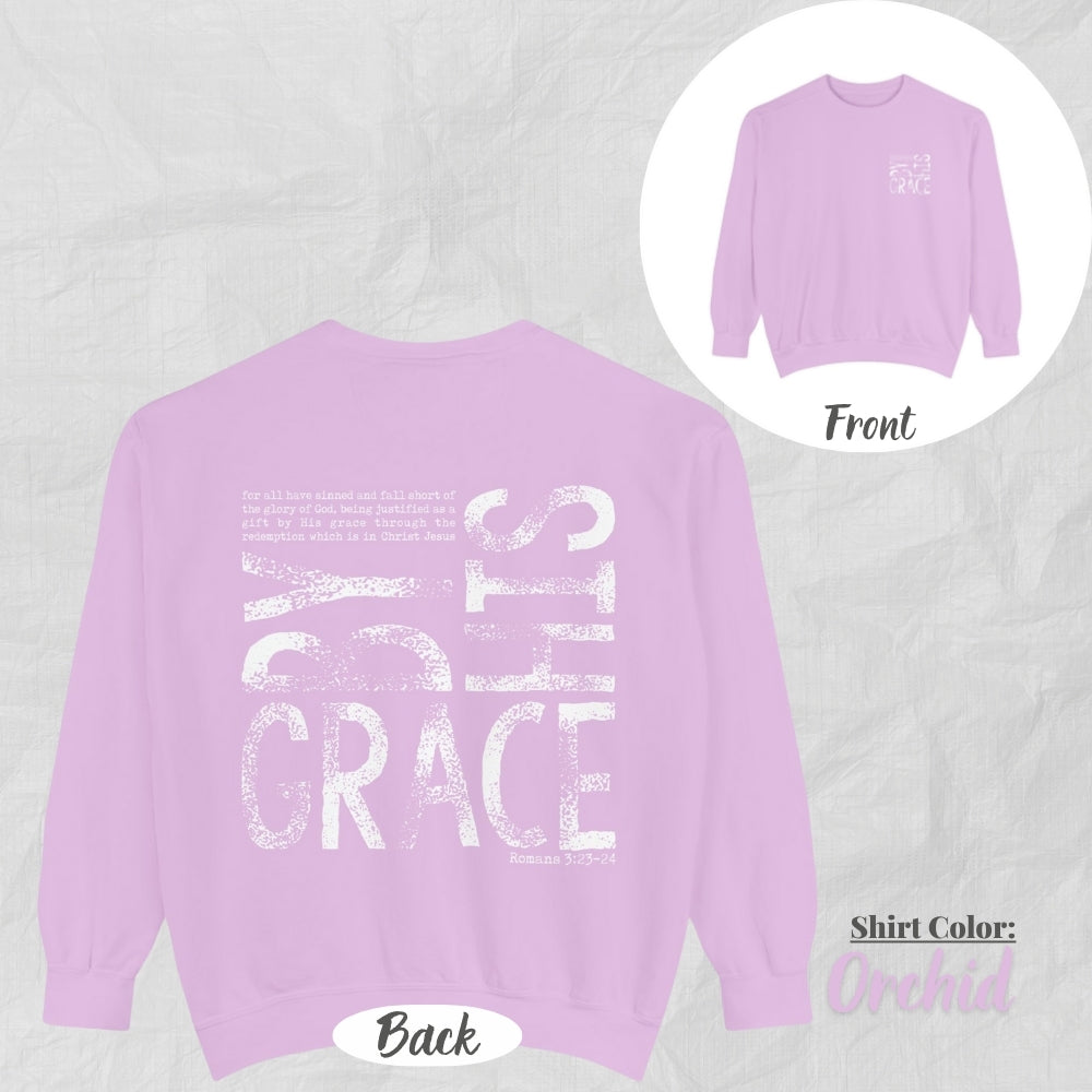 Christian Unisex Sweatshirt -By His Grace Design, Motivational Gift, Cozy Fashion, Biblical Quote, Faith Apparel