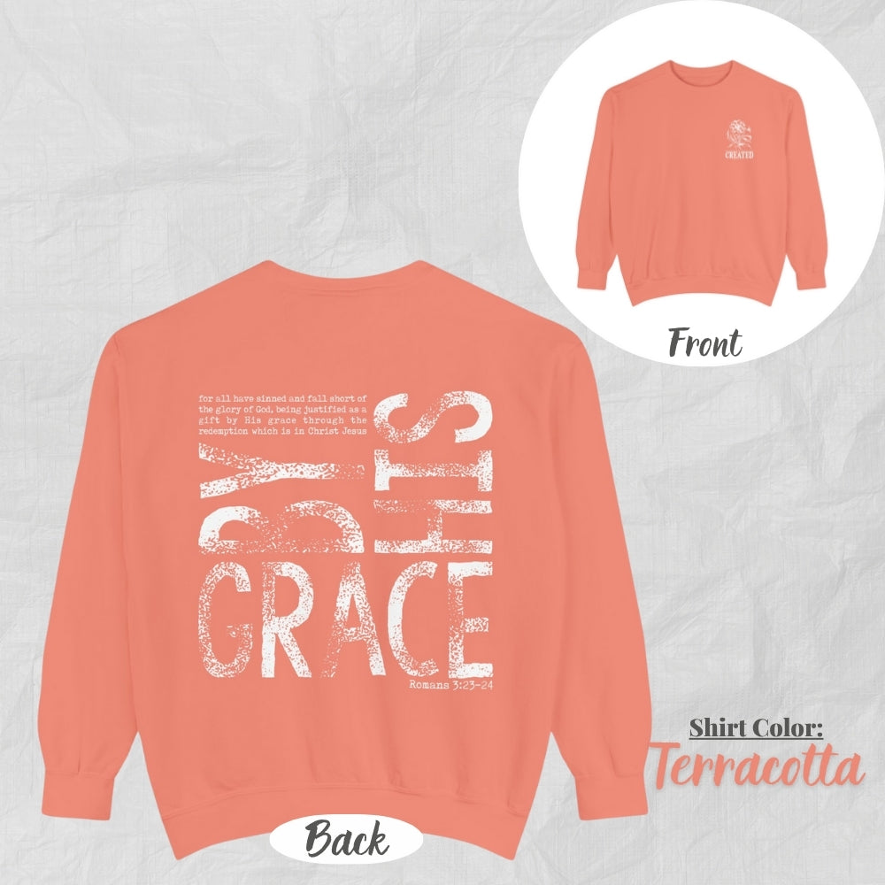 Christian Unisex Sweatshirt -By His Grace Design, Motivational Gift, Cozy Fashion, Biblical Quote, Faith Apparel